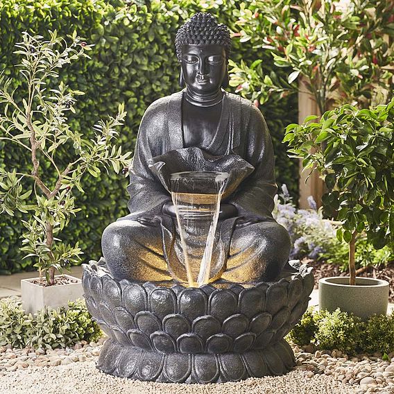 Serenity Extra Large Buddha on a Lotus Flower Water Feature